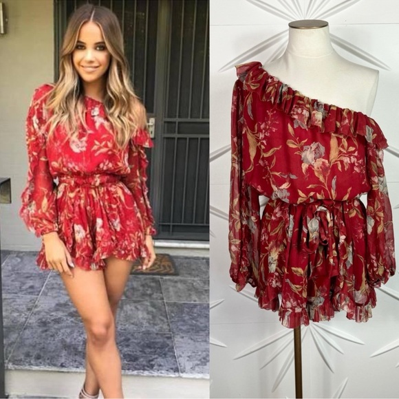 🚫 SOLD 🚫 ZIMMERMANN Corsair Romper In Washed Iris Floral - Picture 2 of 14